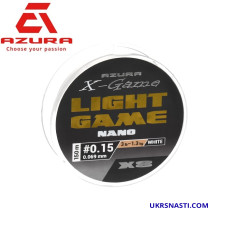 Шнур Azura X-Game Light Game Nano X8 PE White размотка 150м белый
